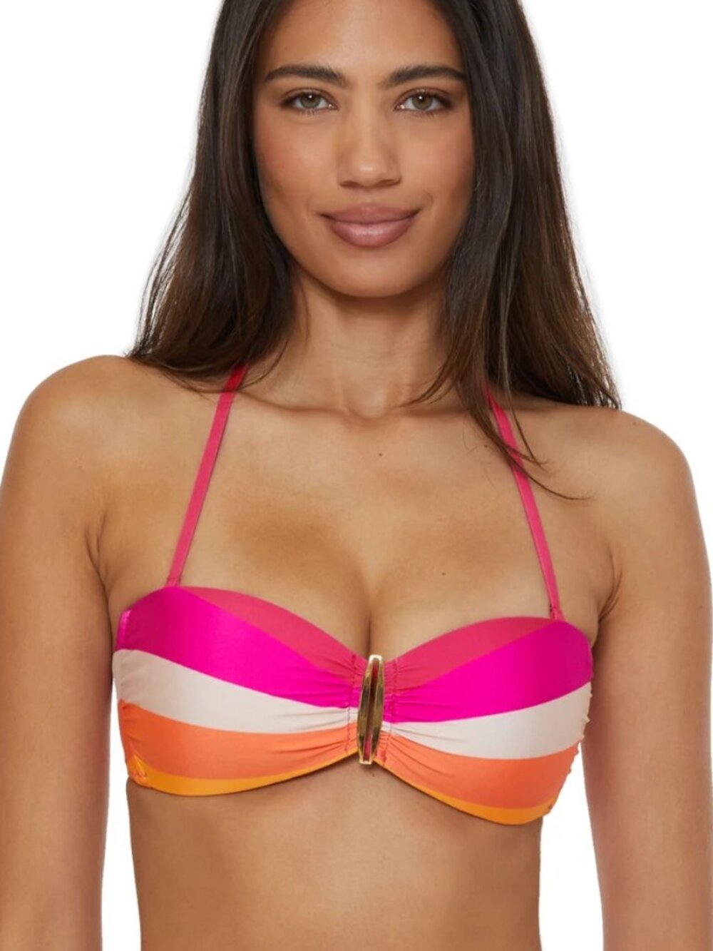 NWT Trina Turk Sunburst Buckle Bandeau Swim Bikini Top 6